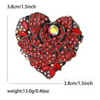 Flower Heart Rhinestone Brooch PA5470 - view 4