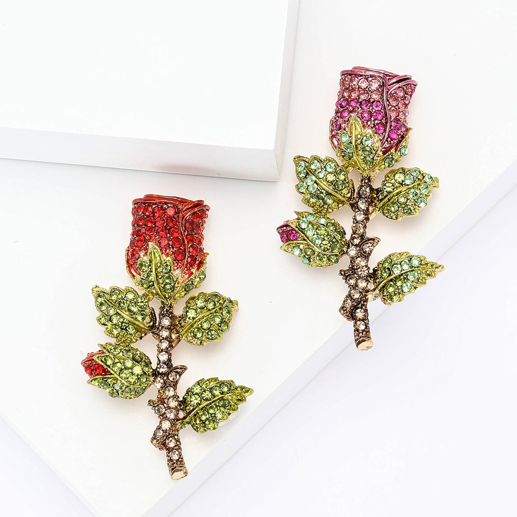 Rose Rhinestone Brooch PA5473 - view 2
