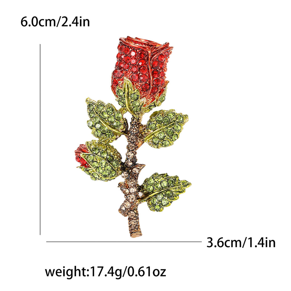 Rose Rhinestone Brooch PA5473 - view 4