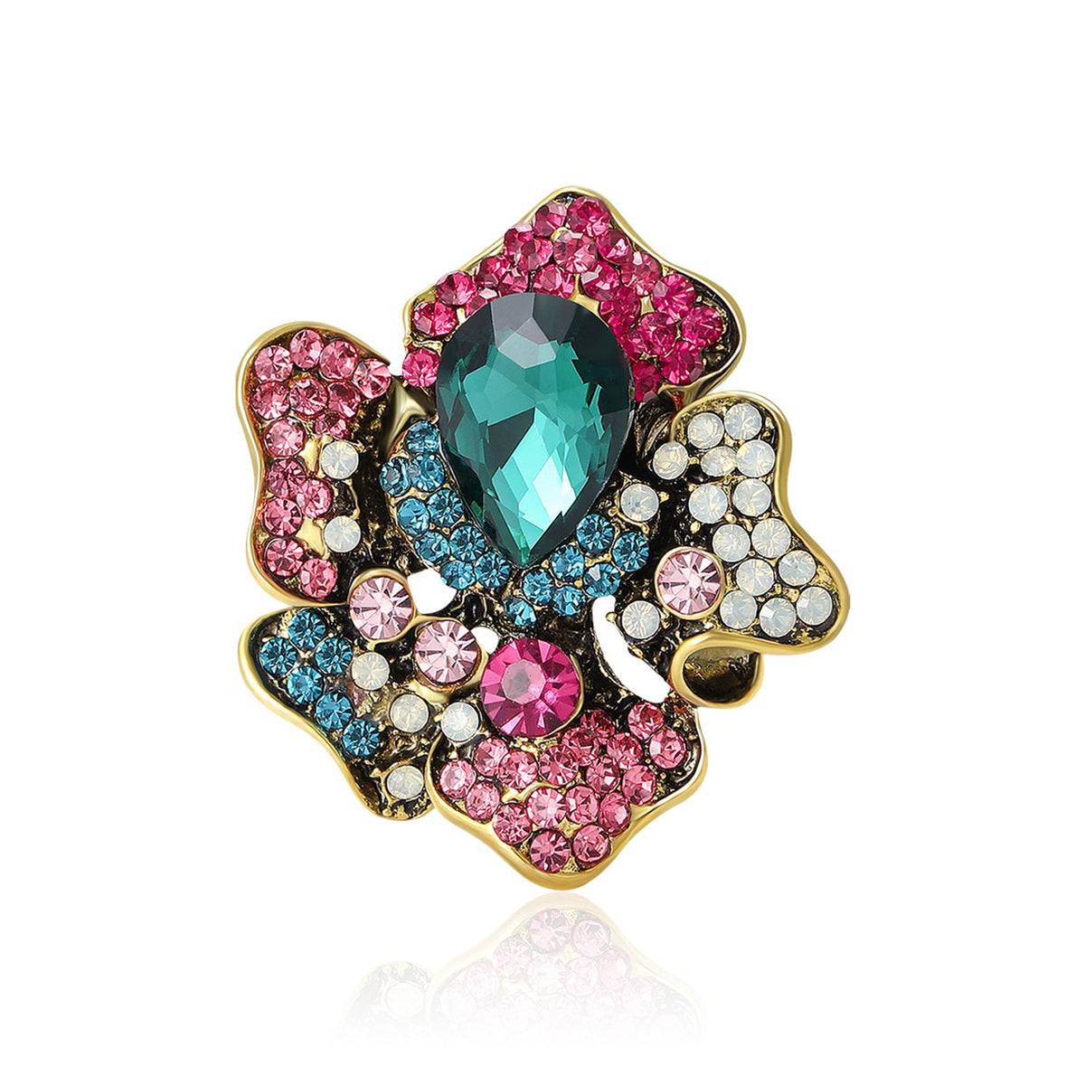 Rhinestone Flower Brooch PA5476 - view 3