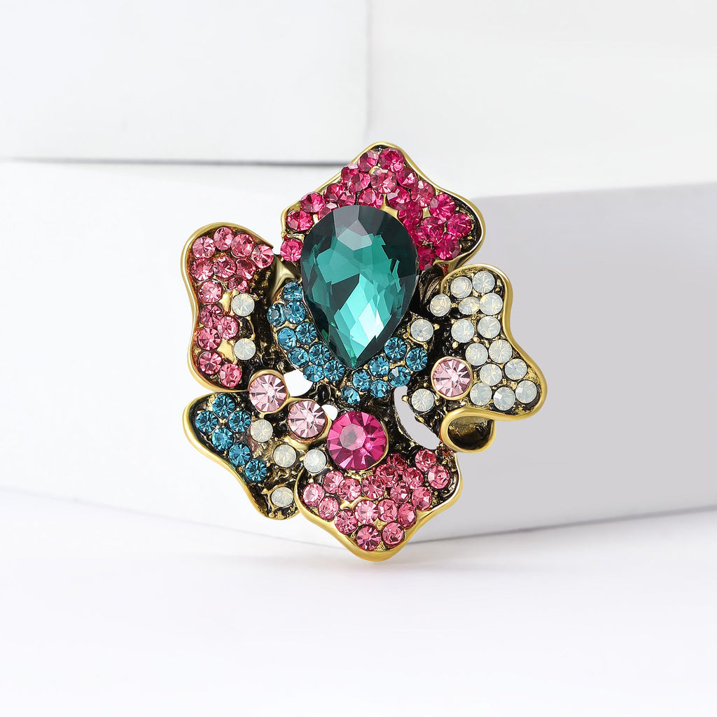 Rhinestone Flower Brooch PA5476