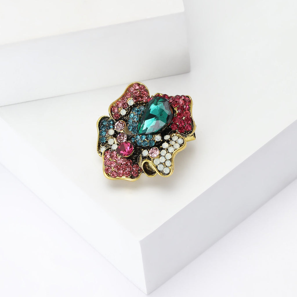 Rhinestone Flower Brooch PA5476 - view 2