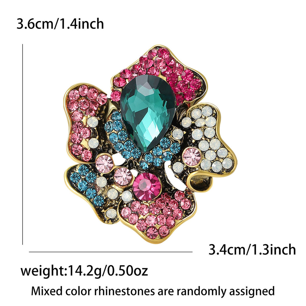 Rhinestone Flower Brooch PA5476 - view 4