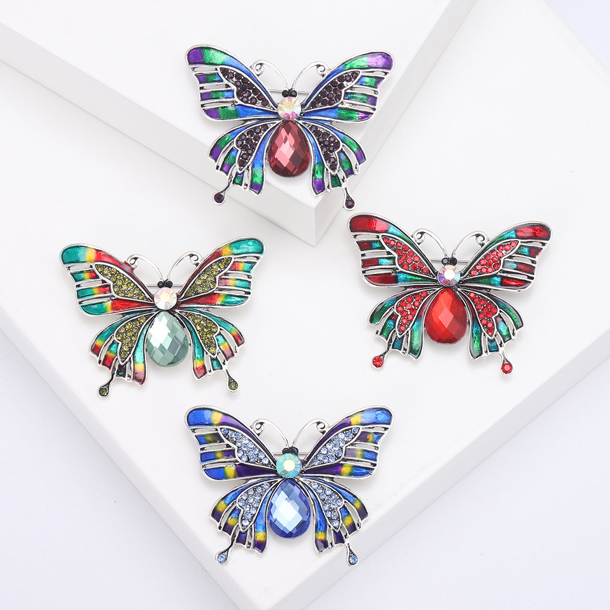 Butterfly Alloy Rhinestone Brooch PA5477