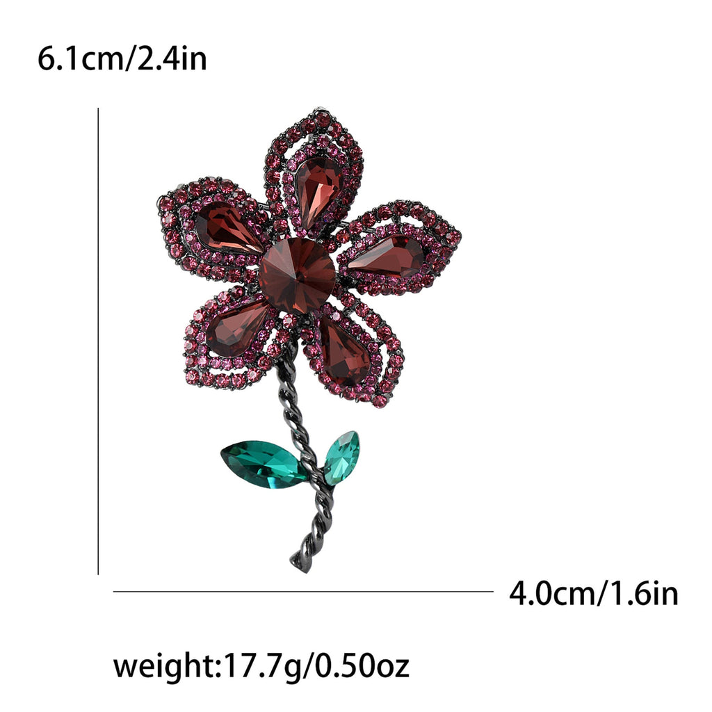 Rhinestone Flower Brooch PA5479