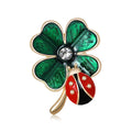 Ladybug Clover Brooch PA5480