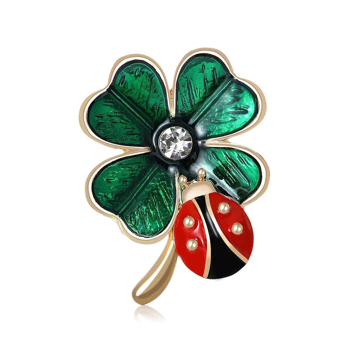 Ladybug Clover Brooch PA5480