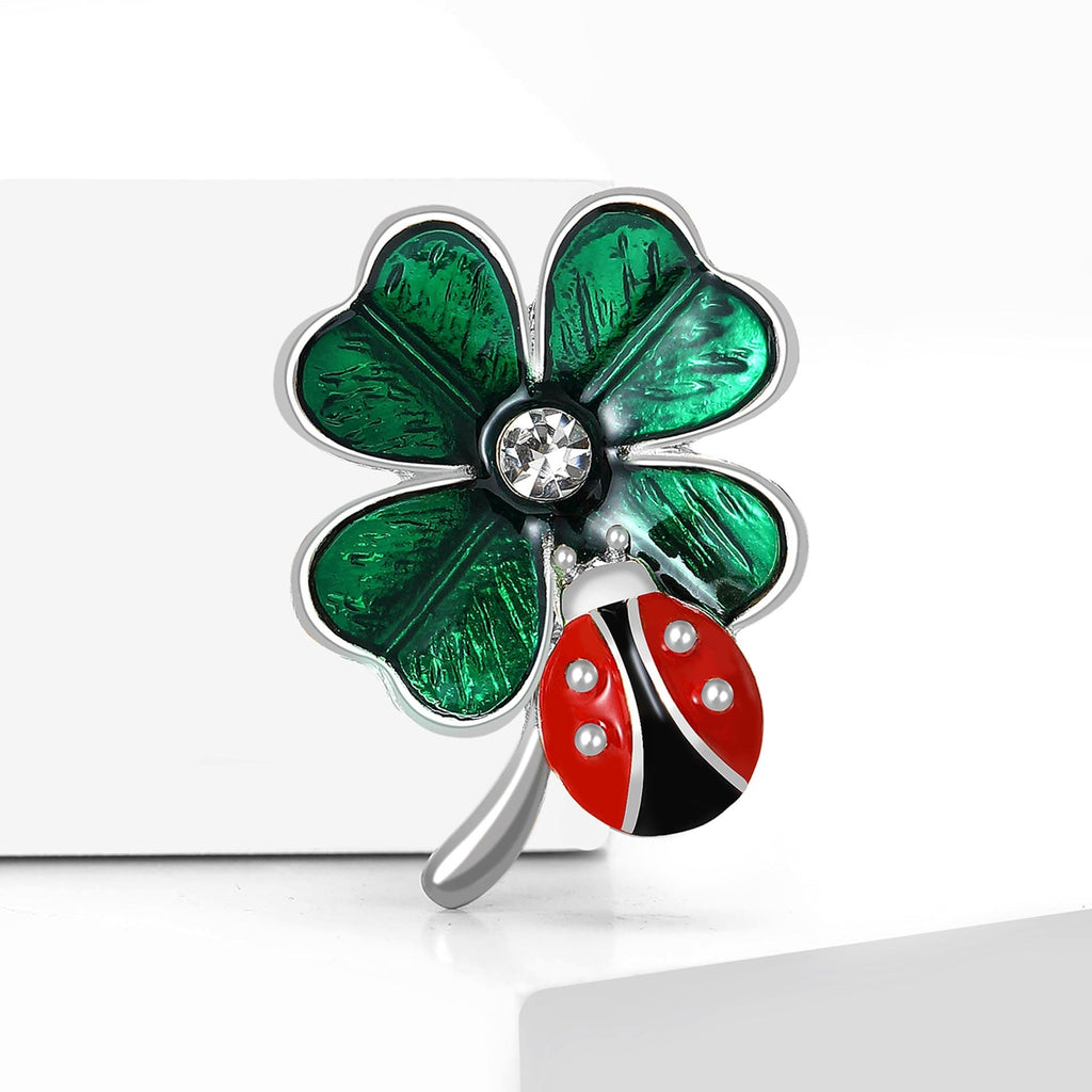 Ladybug Clover Brooch PA5480 - view 3