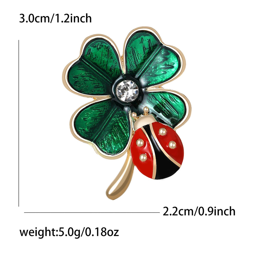 Ladybug Clover Brooch PA5480 - view 4