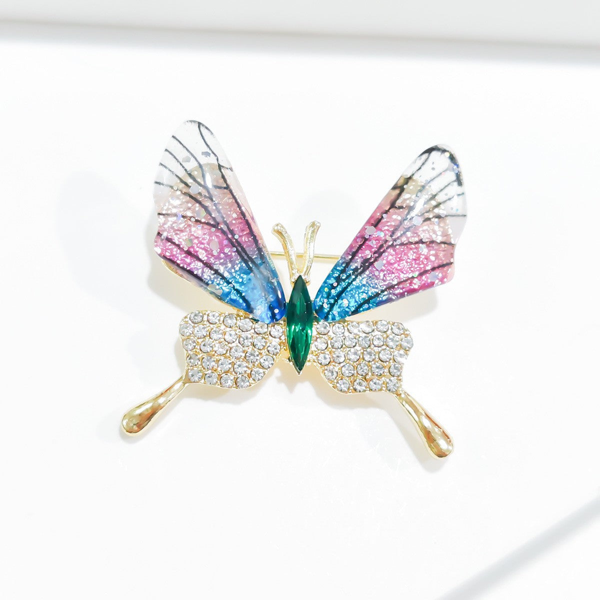 Green Acrylic Transparent Butterfly Brooch PA5494