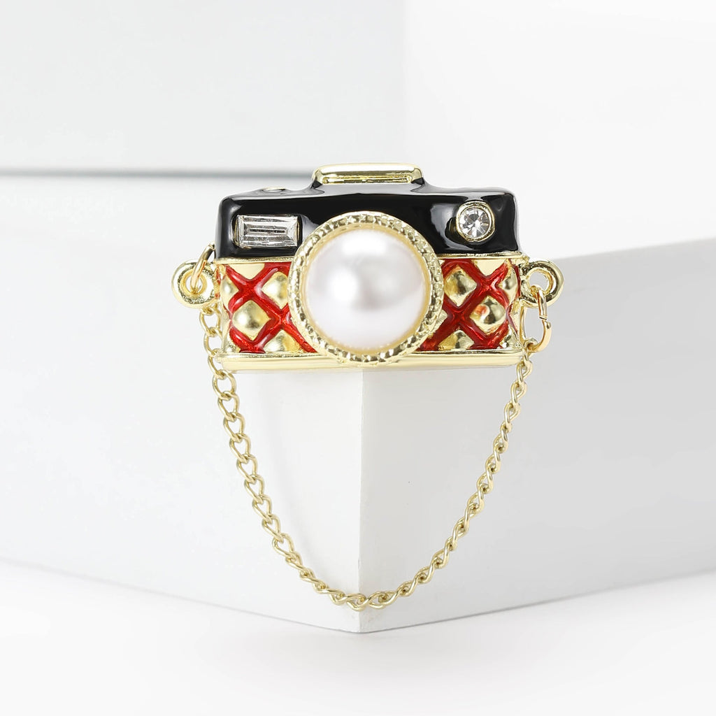Camera Alloy Rhinestone Brooch PA5519 - view 2