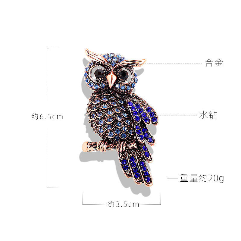 Owl Rhinestone Brooch PA5539 - view 5