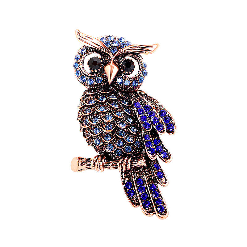 Owl Rhinestone Brooch PA5539 - view 2