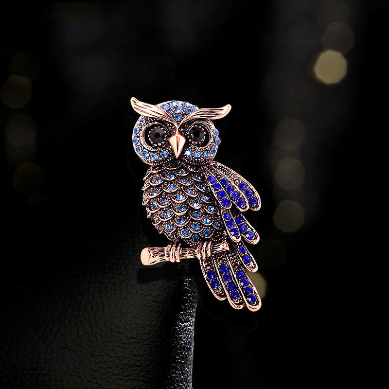 Owl Rhinestone Brooch PA5539 - view 8