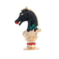 Chess Horse-Shaped Rhinestone Brooch PA5543