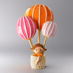 Hot Air Blloon and Girl  Alloy Rhinestone Brooch PA5544