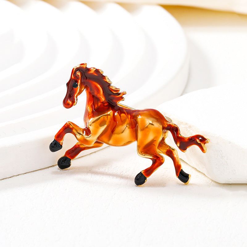 Galloping Horse Alloy Brooch PA5546 - view 4