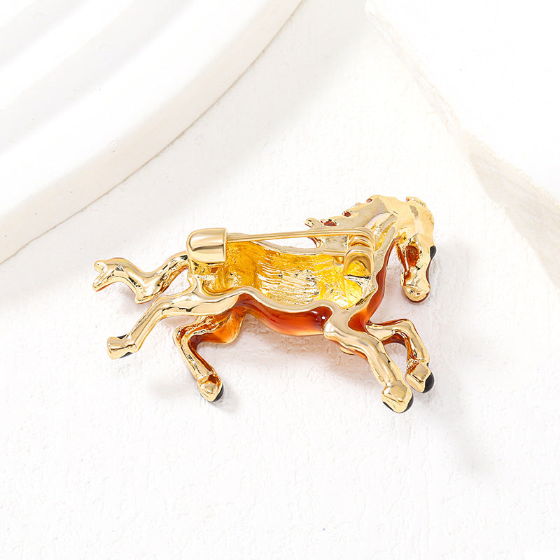 Galloping Horse Alloy Brooch PA5546 - view 5