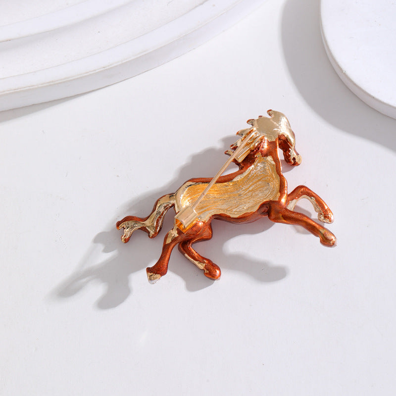 Galloping Horse Alloy Brooch PA5546 - view 6