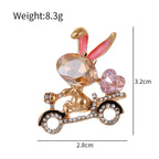 Bicycle Bunny Rhinestone Brooch PA5548 - view 5