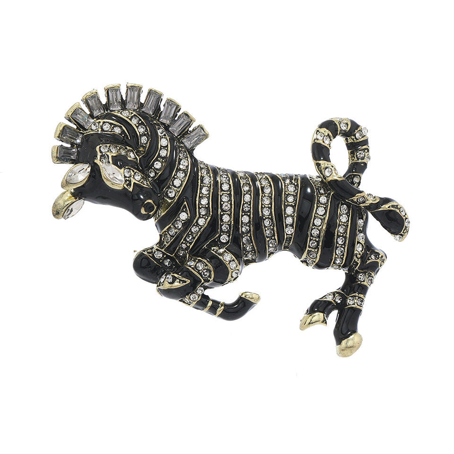 Alloy Crystal Zebra Brooch PA5550