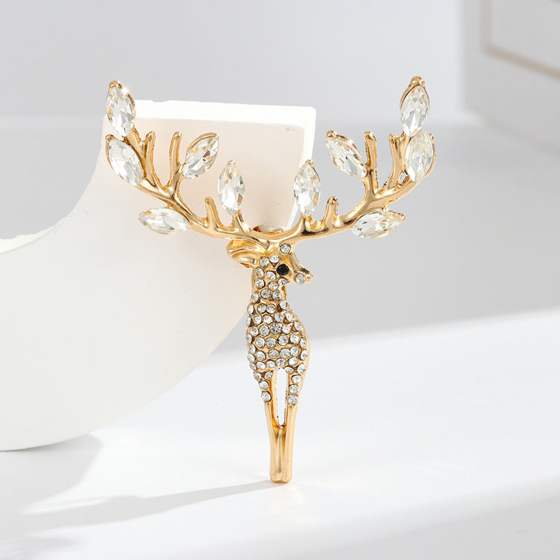 Reindeer Antler Rhinestone Brooch PA5552