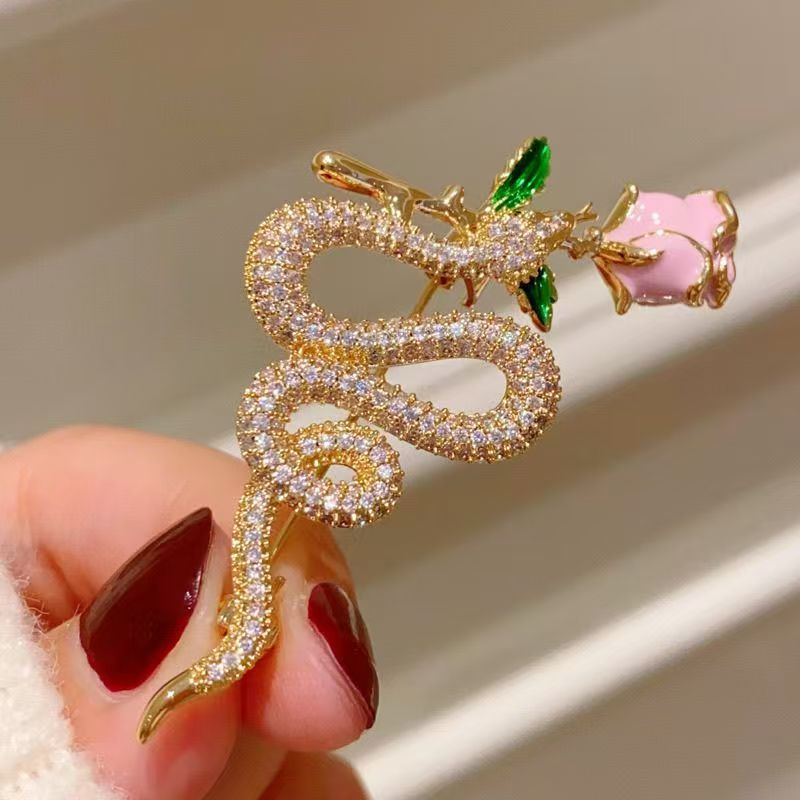 Rose Snake Brooch PA5556 - view 5