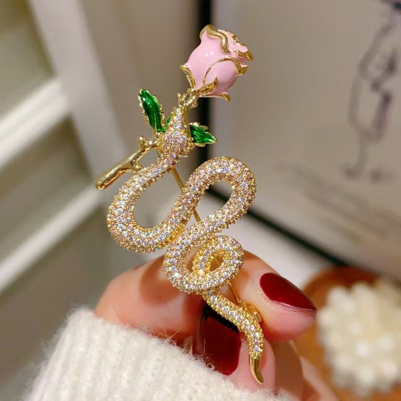 Rose Snake Brooch PA5556 - view 4