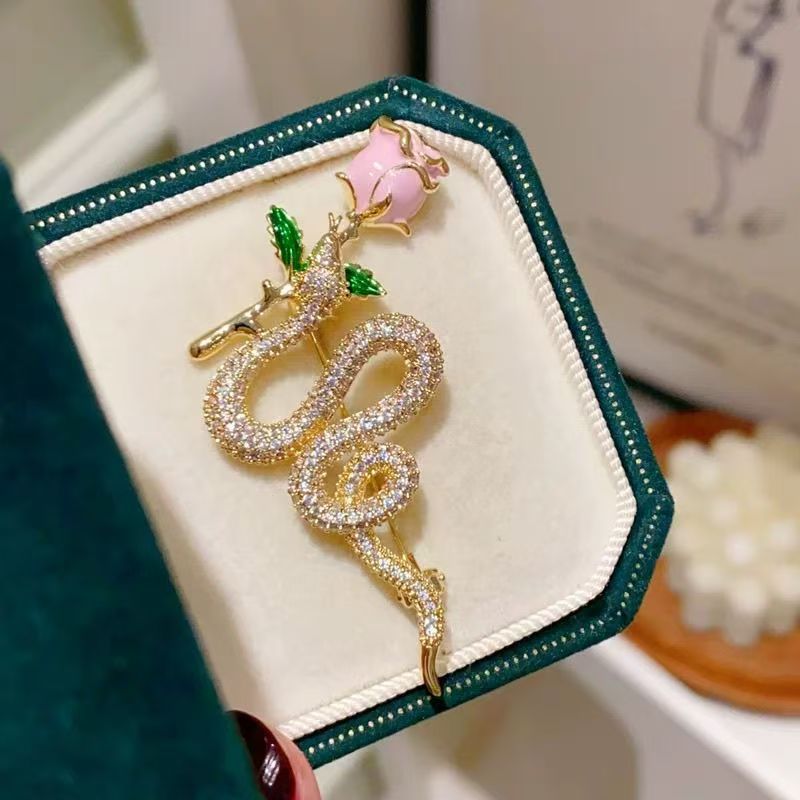 Rose Snake Brooch PA5556 - view 6