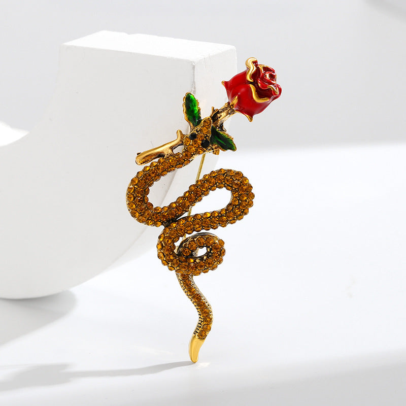 Rose Snake Brooch PA5556 - view 2
