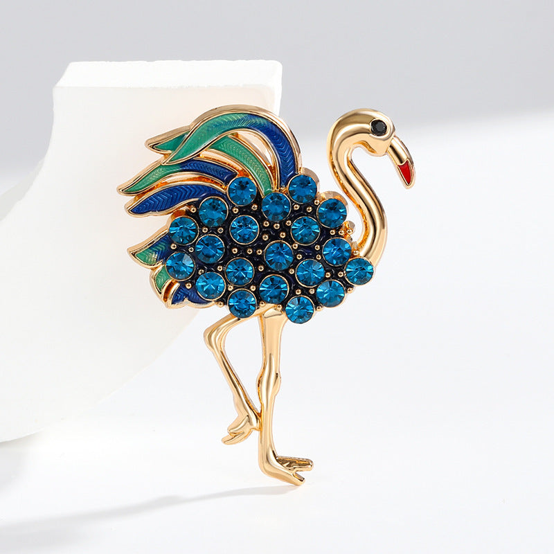 Flamingo Rhinestone Brooch PA5560 - view 3