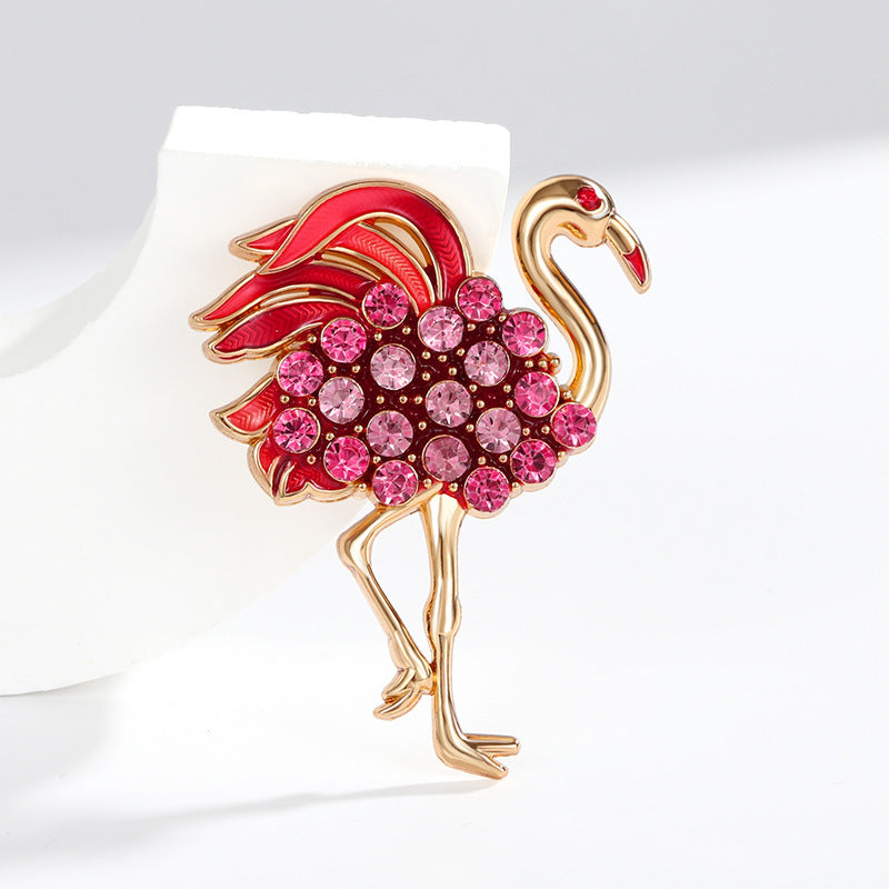 Flamingo Rhinestone Brooch PA5560 - view 4