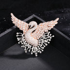 Swan Rhinestone Brooch PA5563 - view 2