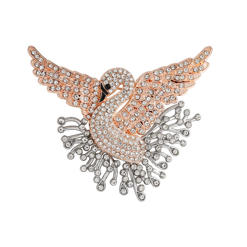 Swan Rhinestone Brooch PA5563