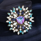 Vintage Style Large Crystal Brooch PA5571 - view 3