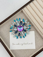 Vintage Style Large Crystal Brooch PA5571