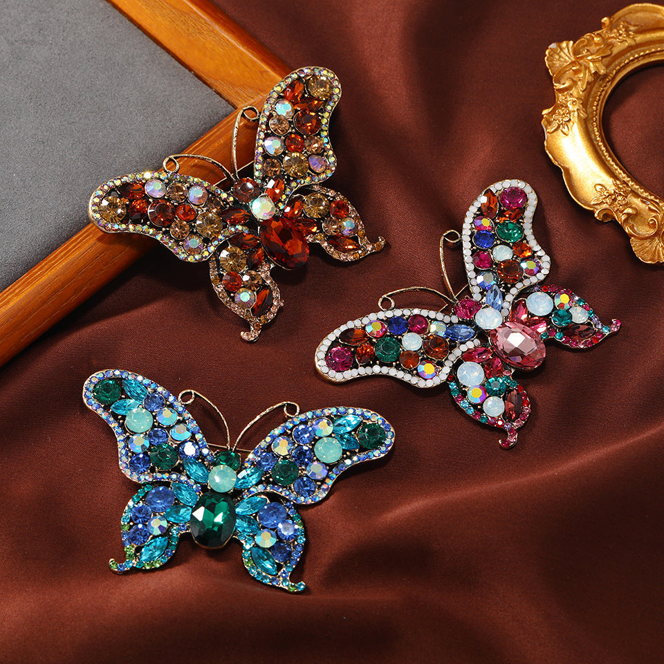 Alloy Crystal Butterfly Brooch PA5578