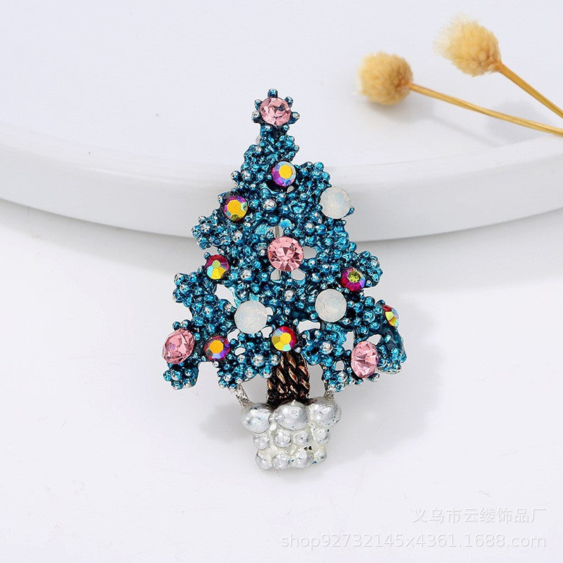 Blue Christmas Tree Brooch PA5610