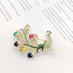 Peacock Rhinestone Brooch PA5626 - view 2