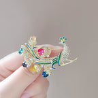 Peacock Rhinestone Brooch PA5626 - view 4