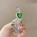 Elegant Peacock Rhinestone Brooch PA5630 - view 4