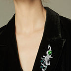 Elegant Peacock Rhinestone Brooch PA5630 - view 5