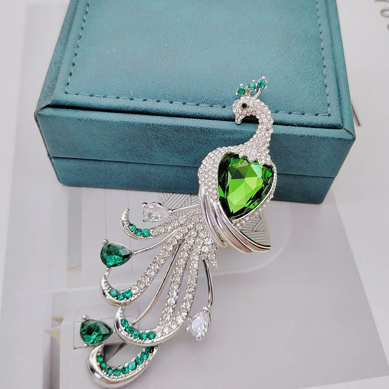 Elegant Peacock Rhinestone Brooch PA5630 - view 3