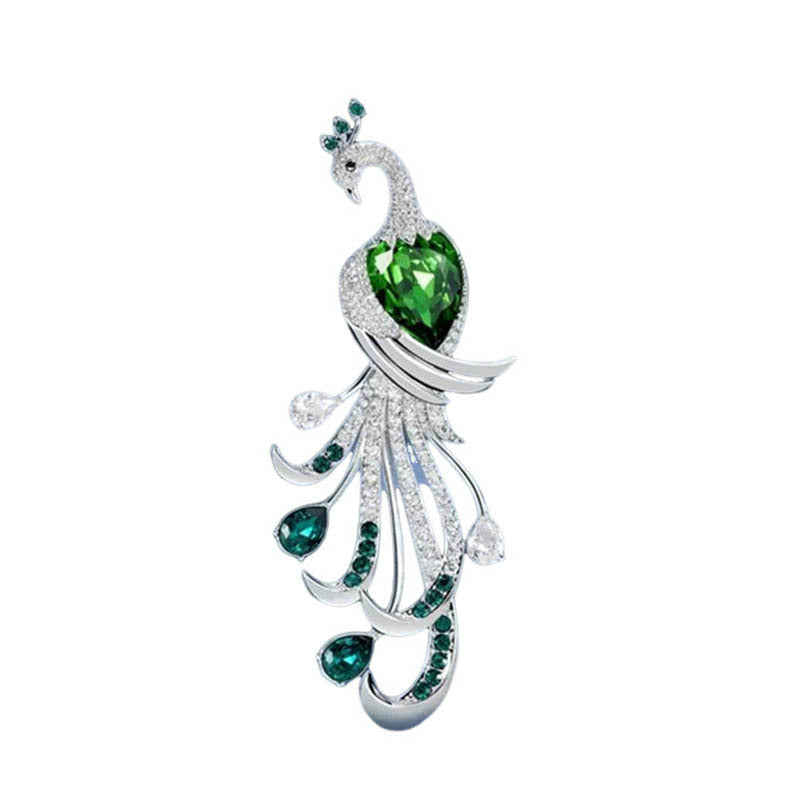 Elegant Peacock Rhinestone Brooch PA5630