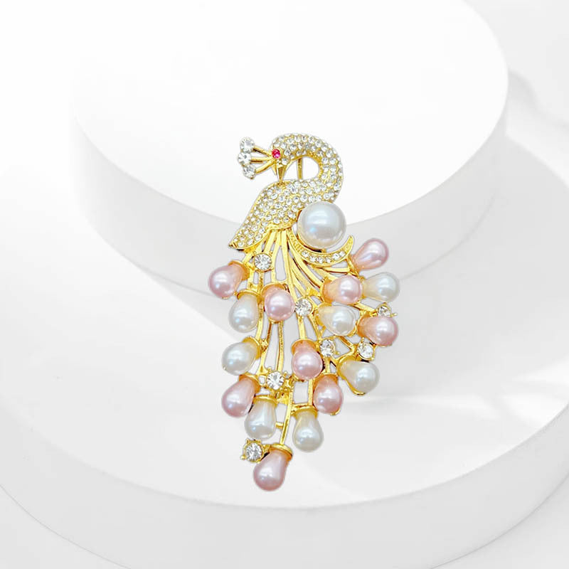 Peacock Pearl Brooch PA5632