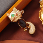 Cute Cat Rhinestone Alloy Brooch PA5644