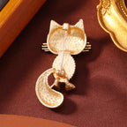 Cute Cat Rhinestone Alloy Brooch PA5644