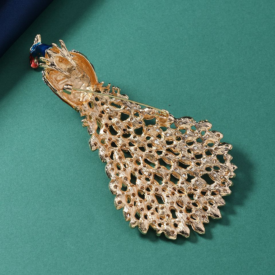 Peacock Rhinestone-Embellished Alloy Brooch PA5658 - view 5