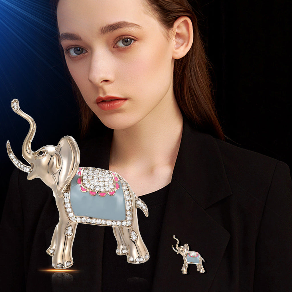 Elephant Rhinestone Alloy Brooch PA5690