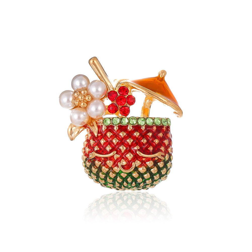 Fruit Punch Rhinestone  Alloy Brooch PA5707